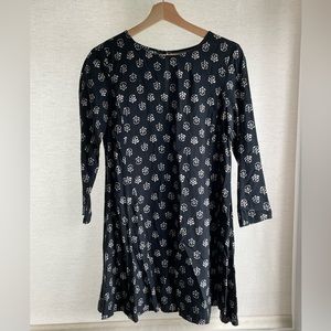 Printed Black Tunic Dress, Old Navy, Size S